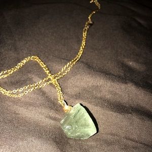 Transparent Aventurine stone & rose gold necklace